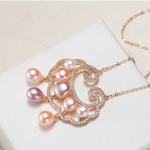 Gold-plated Pearl Chinese Lock Sincerity Necklace Gold-plated Pearl Chinese Lock Sincerity Necklace
