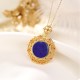 925 Sterling Silver Plated Gold Lazurite Positive Necklace 925 Sterling Silver Plated Gold Lazurite Positive Necklace