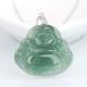 925 Sterling Silver Laughing Buddha Jade Protection Necklace
