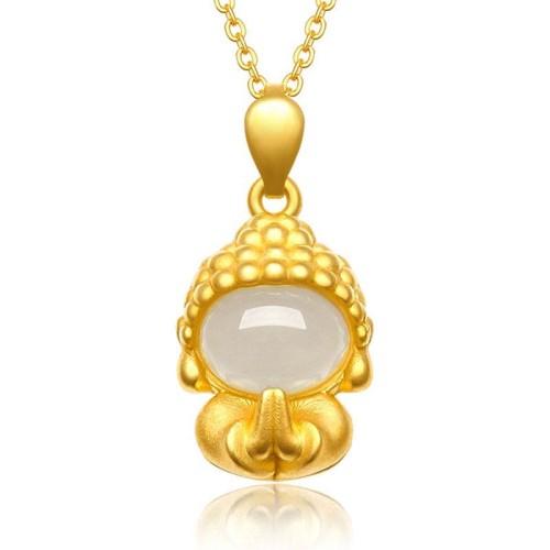White Jade Buddha Success Necklace White Jade Buddha Success Necklace