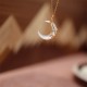 Tridacna Stone Crescent Moon Blessing Necklace Tridacna Stone Crescent Moon Blessing Necklace