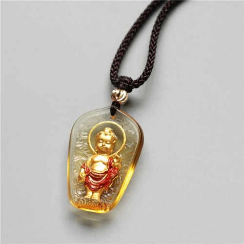 Tibetan Buddha Liuli Crystal Serenity Necklace
