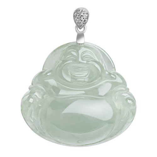 925 Sterling Silver Jade Laughing Buddha Necklace 925 Sterling Silver Jade Laughing Buddha Necklace