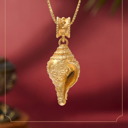Sterling Silver Shankha Conch Shell Lucky Necklace Pendant Sterling Silver Shankha Conch Shell Lucky Necklace Pendant
