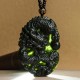 Hetian Cyan Jade Dragon Harmony Necklace Pendant Hetian Cyan Jade Dragon Harmony Necklace Pendant