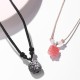 Silver Sheen Obsidian Red Agate Dancing Lion Necklace