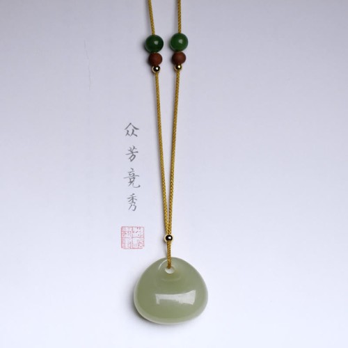 Hetian Jade Small Bag Prosperity String Necklace Pendant Hetian Jade Small Bag Prosperity String Necklace Pendant