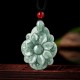 Natural Jade Kalanchoe Flower Luck Necklace Pendant