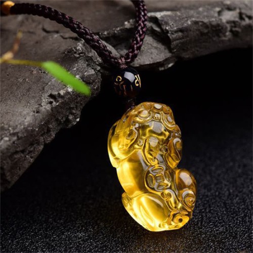 FengShui Citrine PiXiu Wealth Necklace