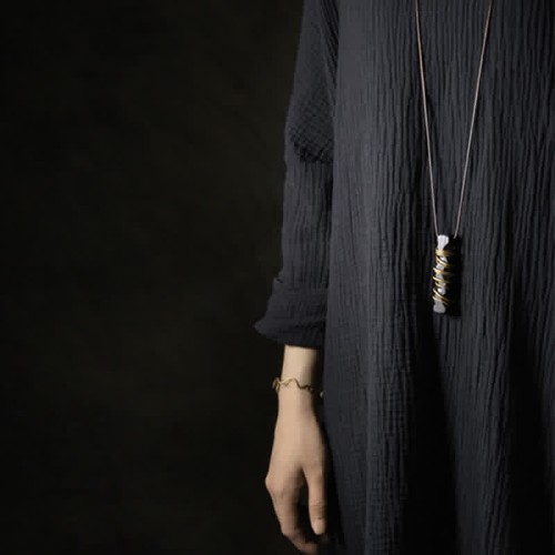 Tibet Ebony Wood Copper Peace Necklace Tibet Ebony Wood Copper Peace Necklace