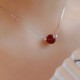 925 Sterling Silver Cinnabar Bead Calm Blessing Necklace 925 Sterling Silver Cinnabar Bead Calm Blessing Necklace