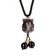 Silver Sheen Obsidian Nine-Tailed Fox Protection Necklace