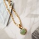 Oval Turquoise Strength Titanium Steel Pendant