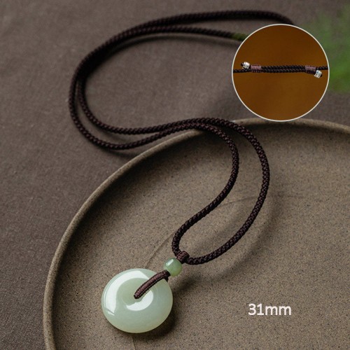 Round Jade Peace Buckle Luck Necklace Round Jade Peace Buckle Luck Necklace