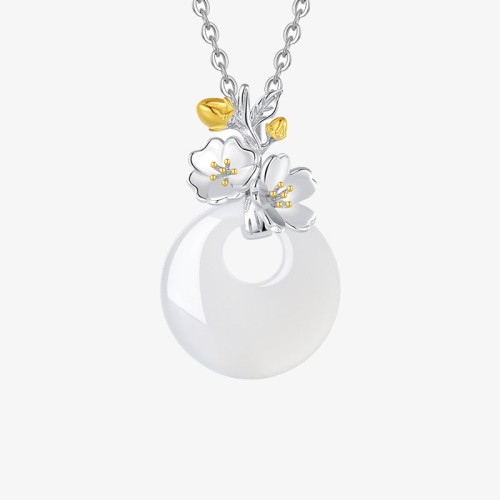 925 Silver Chalcedony Twelve Months Flower Harmony Pendant 925 Silver Chalcedony Twelve Months Flower Harmony Pendant