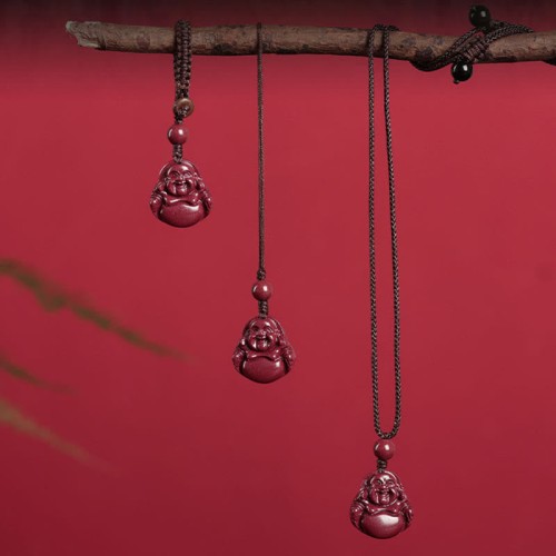 Laughing Buddha Cinnabar Blessing Pendant Keychain Laughing Buddha Cinnabar Blessing Pendant Keychain