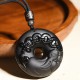 Black Obsidian Peace Buckle Strength Necklace Pendant Black Obsidian Peace Buckle Strength Necklace Pendant