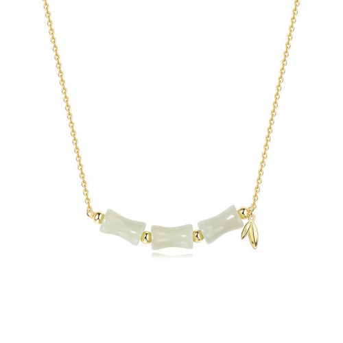 Hetian Jade Bamboo Fu Character Necklace Set Hetian Jade Bamboo Fu Character Necklace Set