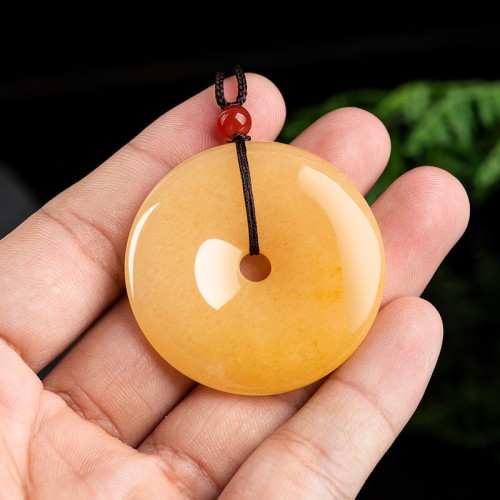 Golden Silk Jade Peace Wealth Necklace Pendant Golden Silk Jade Peace Wealth Necklace Pendant