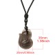 Natural Black Obsidian Tiger Eye Ice Fox Pendant Necklace Natural Black Obsidian Tiger Eye Ice Fox Pendant Necklace
