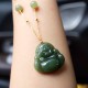 Laughing Buddha Hetian Jade Luck Necklace