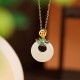 925 Silver Plated Gold Year of the Dragon Jade Necklace 925 Silver Plated Gold Year of the Dragon Jade Necklace