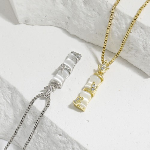 Chalcedony Bamboo Harmony Necklace