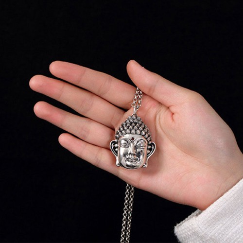 925 Sterling Silver Buddha Head Compassion Necklace 925 Sterling Silver Buddha Head Compassion Necklace