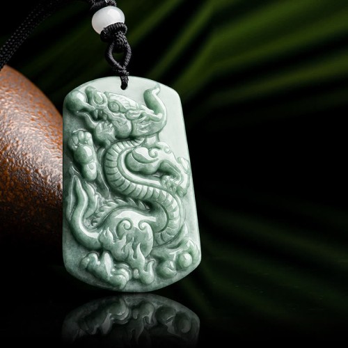 Year of the Dragon Jade Success Amulet Necklace