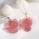 14k Gold Plated 925 Sterling Silver Strawberry Quartz Fox Healing Pendant 14k Gold Plated 925 Sterling Silver Strawberry Quartz Fox Healing Pendant