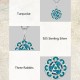 Sterling Silver Turquoise Three Rabbits Balance Necklace Pendant