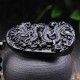 Black Obsidian Stone Dragon Fulfilment Necklace Pendant Black Obsidian Stone Dragon Fulfilment Necklace Pendant