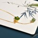 Hetian Cyan Jade Plum Flower Luck Necklace Pendant