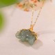 925 Sterling Silver Jade Elephant Blessing Necklace