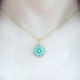925 Sterling Silver Turquoise Zircon Protection Necklace 925 Sterling Silver Turquoise Zircon Protection Necklace