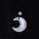 Silver Sheen Obsidian Crescent Moon Couple Necklace Pendant Silver Sheen Obsidian Crescent Moon Couple Necklace Pendant