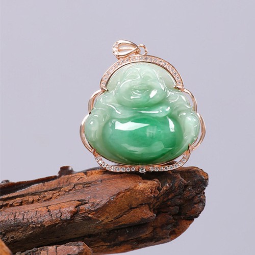 Laughing Buddha Natural Jade Prosperity Necklace Pendant Laughing Buddha Natural Jade Prosperity Necklace Pendant