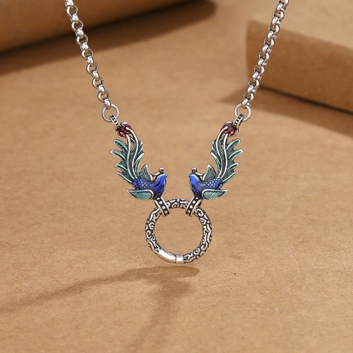 Phoenix Lotus Flower Luck Protection Necklace