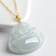 Laughing Buddha Jade 18K Gold Abundance Pendant Laughing Buddha Jade 18K Gold Abundance Pendant