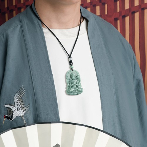 Four-armed Avalokitesvara Jade Amulet Necklace Four-armed Avalokitesvara Jade Amulet Necklace