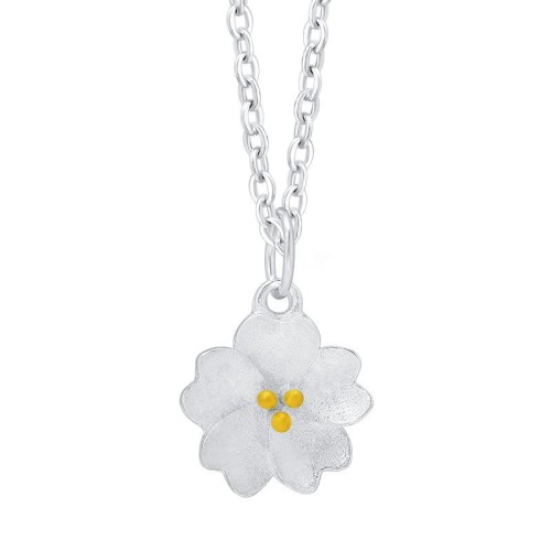 Sterling Silver Cherry Blossom Blessing Necklace Pendant Sterling Silver Cherry Blossom Blessing Necklace Pendant