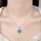 Sterling Silver Turquoise Three Rabbits Balance Necklace Pendant