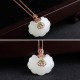 Sterling Silver White Jade Blessing Necklace Pendant Sterling Silver White Jade Blessing Necklace Pendant