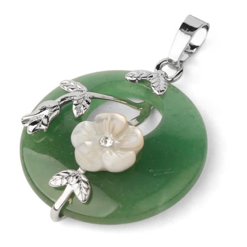 Various Crystal Amethyst Green Aventurine Flower Necklace Various Crystal Amethyst Green Aventurine Flower Necklace