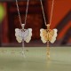 925 Sterling Silver Hetian White Jade Butterfly Blessing Necklace 925 Sterling Silver Hetian White Jade Butterfly Blessing Necklace