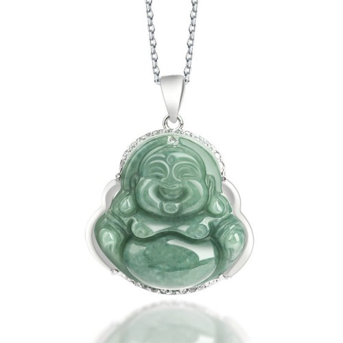 Laughing Buddha Jade Abundance Necklace Pendant Laughing Buddha Jade Abundance Necklace Pendant