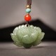 Hetian Cyan Jade Lotus Flower Success Necklace Pendant Hetian Cyan Jade Lotus Flower Success Necklace Pendant