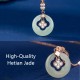 Hetian Jade Four Leaf Clover Zircon Pendant Gift Box Hetian Jade Four Leaf Clover Zircon Pendant Gift Box