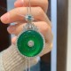 Green Chalcedony Round Peace Buckle Strength Pendant Green Chalcedony Round Peace Buckle Strength Pendant