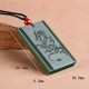 Hetian Cyan Jade Dragon Success Necklace Hetian Cyan Jade Dragon Success Necklace